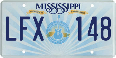MS license plate LFX148
