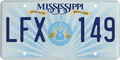 MS license plate LFX149