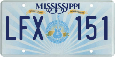 MS license plate LFX151