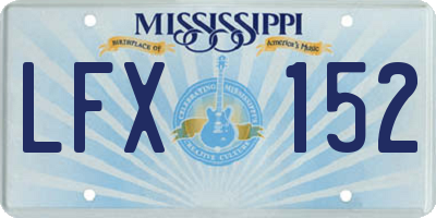 MS license plate LFX152