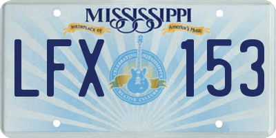MS license plate LFX153