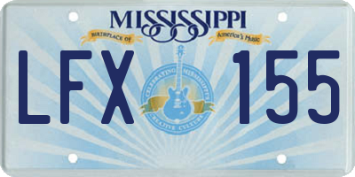 MS license plate LFX155