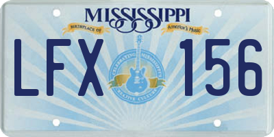 MS license plate LFX156