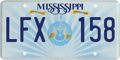 MS license plate LFX158
