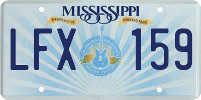 MS license plate LFX159