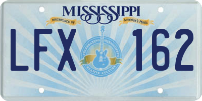 MS license plate LFX162