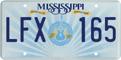 MS license plate LFX165