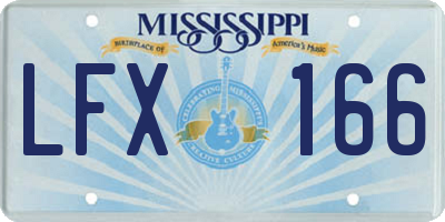 MS license plate LFX166