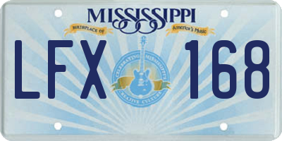 MS license plate LFX168