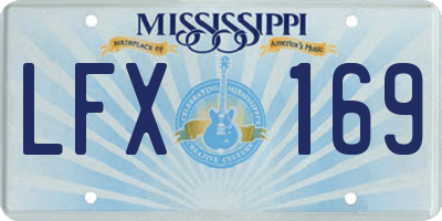 MS license plate LFX169
