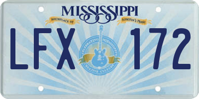MS license plate LFX172