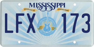 MS license plate LFX173