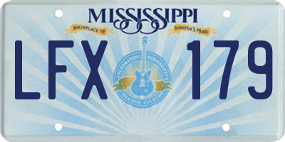 MS license plate LFX179