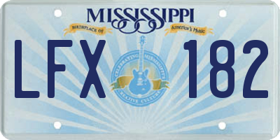 MS license plate LFX182