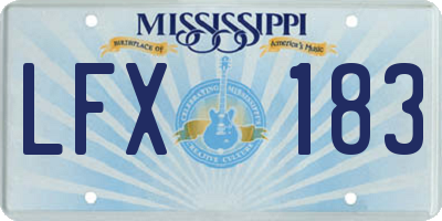MS license plate LFX183