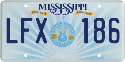 MS license plate LFX186
