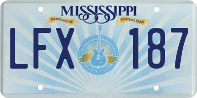 MS license plate LFX187