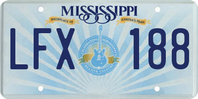 MS license plate LFX188