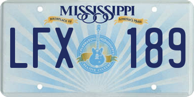 MS license plate LFX189