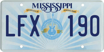 MS license plate LFX190