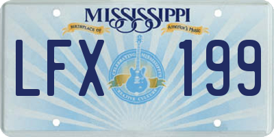 MS license plate LFX199