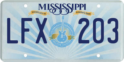 MS license plate LFX203