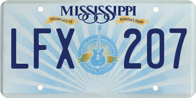 MS license plate LFX207