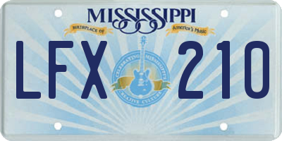 MS license plate LFX210