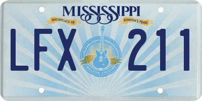 MS license plate LFX211