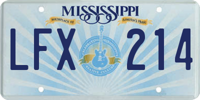 MS license plate LFX214