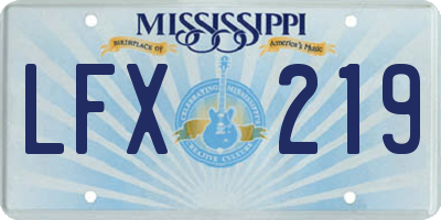 MS license plate LFX219