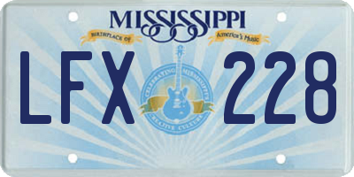 MS license plate LFX228