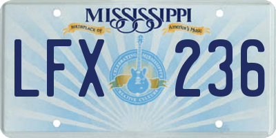 MS license plate LFX236