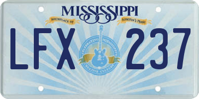 MS license plate LFX237