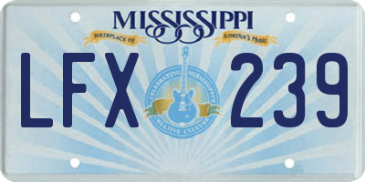 MS license plate LFX239
