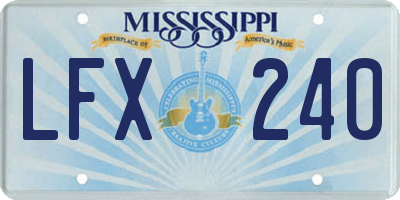 MS license plate LFX240