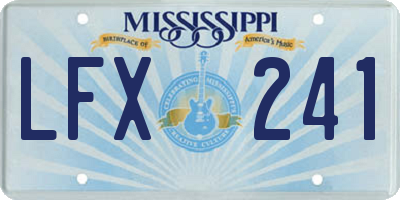 MS license plate LFX241
