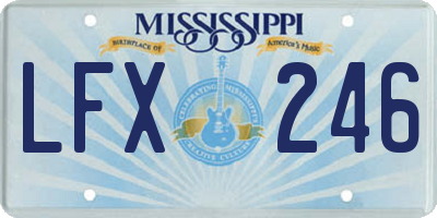 MS license plate LFX246