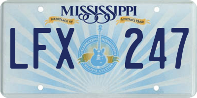 MS license plate LFX247