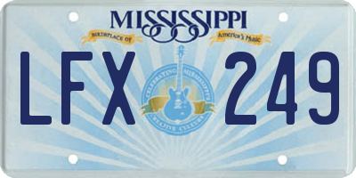 MS license plate LFX249