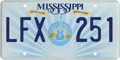 MS license plate LFX251