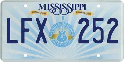MS license plate LFX252