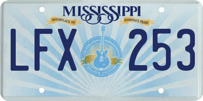 MS license plate LFX253