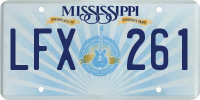 MS license plate LFX261
