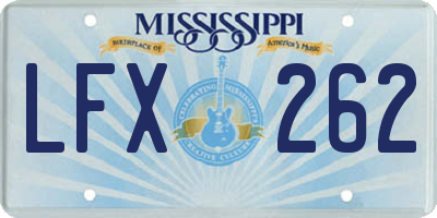 MS license plate LFX262