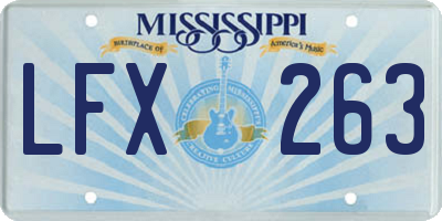 MS license plate LFX263