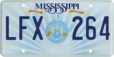 MS license plate LFX264