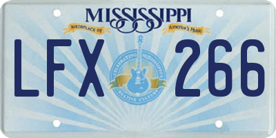 MS license plate LFX266