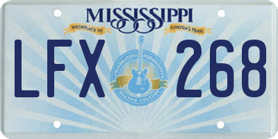 MS license plate LFX268