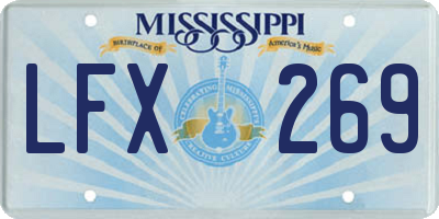 MS license plate LFX269